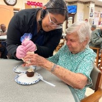 Cake decorating at SarahCare adult day care center