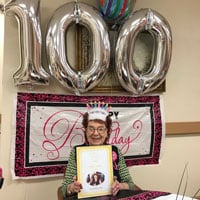 Sally's 100th birthday at adult day care